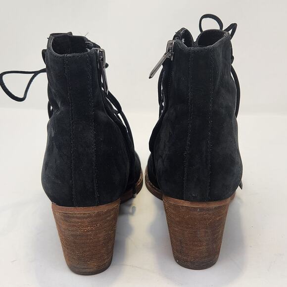 Sam Edelman Women Millard Black Leather Ankle Boot Bootie Size 7 M Zip Heeled - Picture 6 of 10